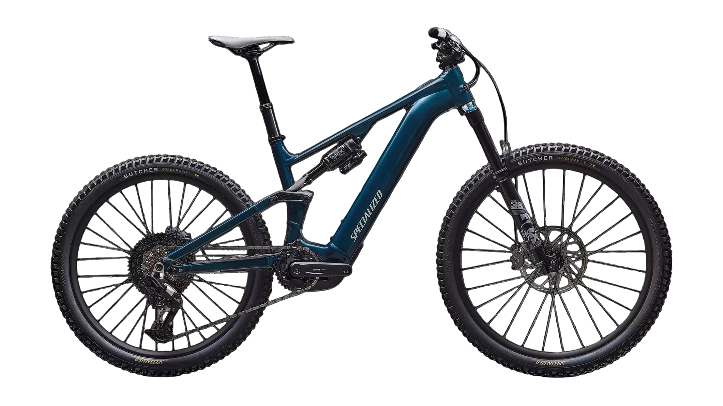 Blue electric bike on a white background